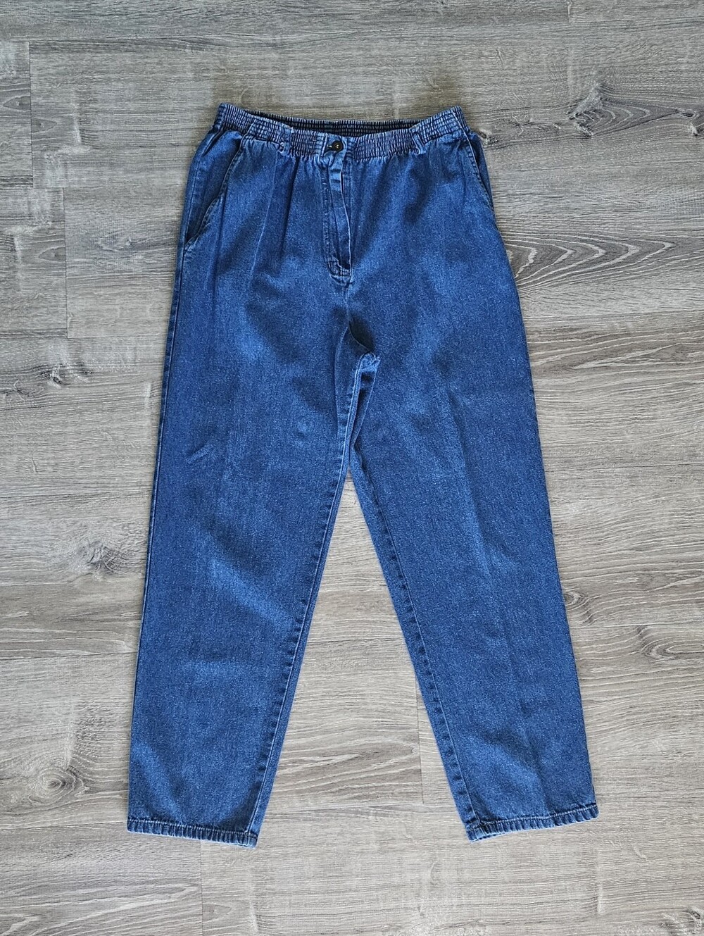 Vtg Jantzen Talon Zip Elastic Waist Pleated Tapered Mom Jeans Coastal Grandma S